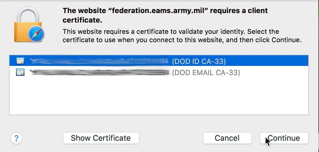 ako certificate for mac